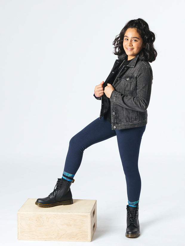 Girls Navy Leggings - Comfy, Stylish, Sustainable